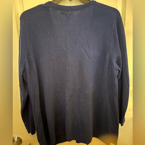 Sejour blue wool/cashmere cardigan sweater, v-neck, button down, size 2X - Picture 4 of 5